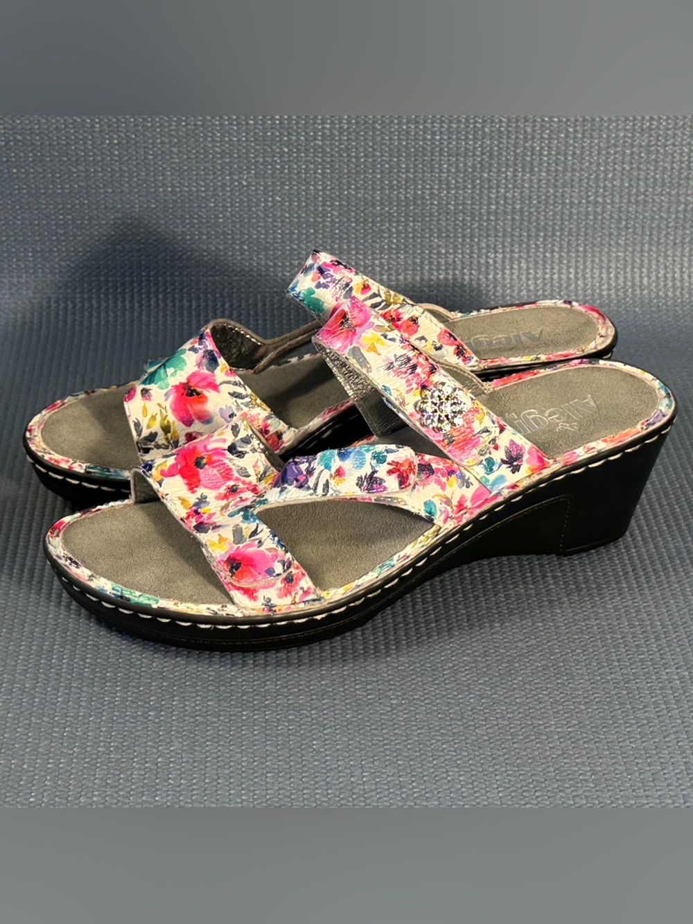 Alegria Loti Bloom LOT-139 Pink Floral Slide Sandals Women’s Size 7.5 US 38 EU